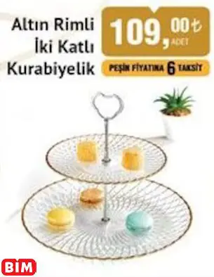 COLORİNA ALTIN RİMLİ İKİ KATLI KURABİYELİK